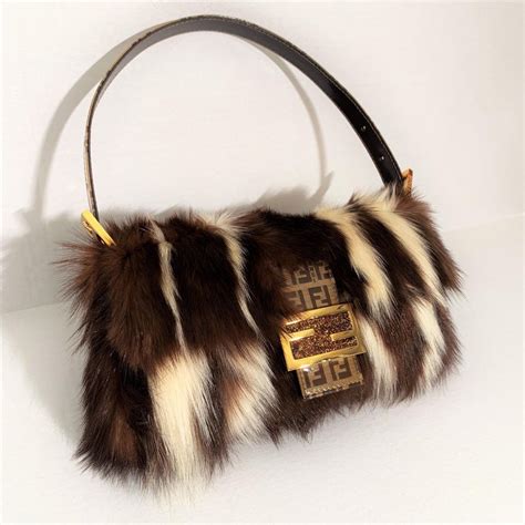 furry fendi bag|Fendi denim bag vintage.